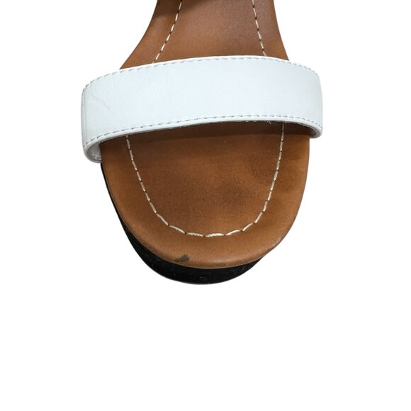 Kate Spade Bina white leather straps women's wedge sandals size 9 - Picture 9 of 12